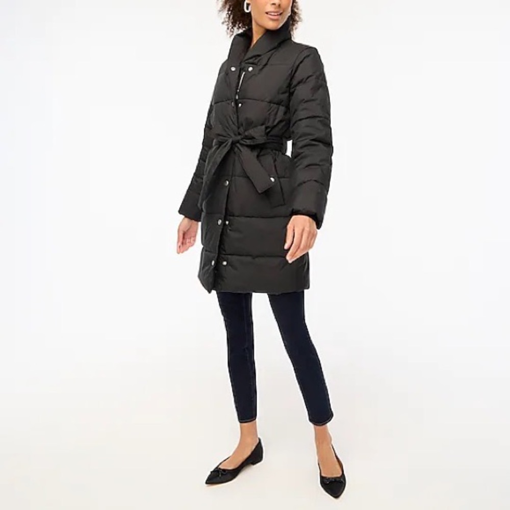 J Crew womens long down puffer jacket size XS